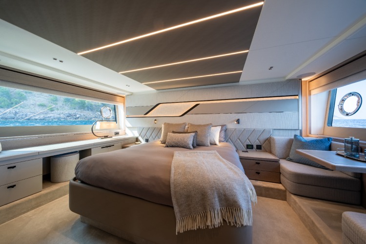 Bright yacht cabin